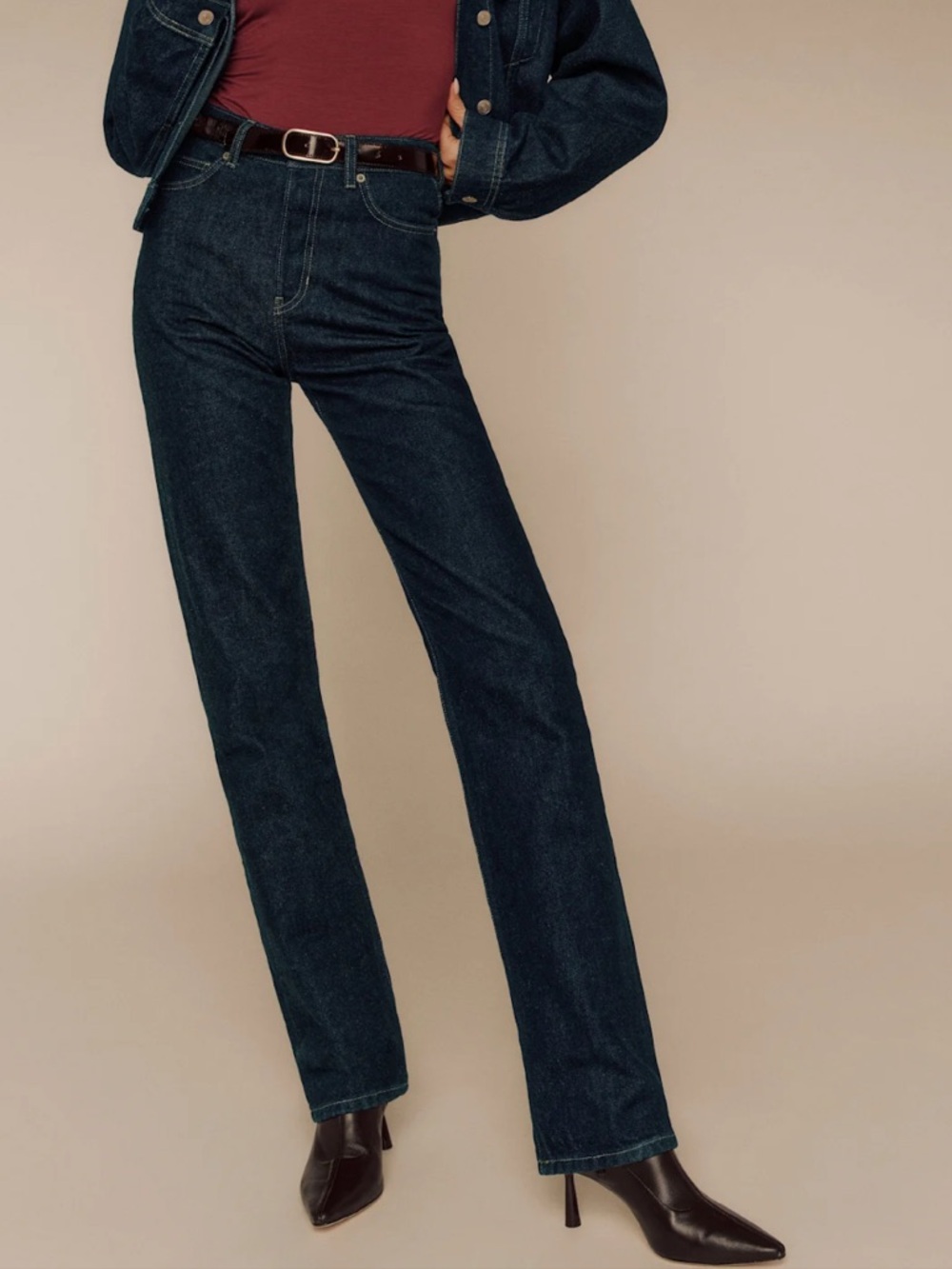 Reformation Cynthia High Rise Straight Long Jeans Blue - Size 27